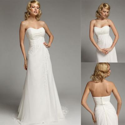 China Sheath Chiffon Strapless Wedding Gowns / Open Back Wedding Dresses for Ladies for sale