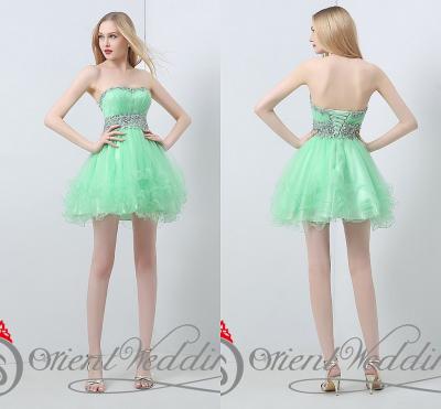 China Strapless Mini Homecoming Dresses Beading Crystals / Sequins for sale