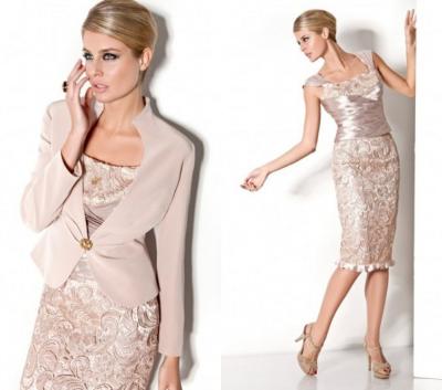 China Beige Champagne Lace Mother Of Bride Dresses For Wedding Party for sale