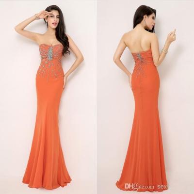 China Sheath Womens Evening Dresses Beading Crystals , Floor Length for sale