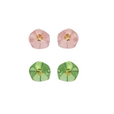 China Vintage Unique Design TB Resin Stud Earrings Logo Jelly Color Exquisite Women Simple Geometric Irregular Stud Earrings Shape Jewelry for sale