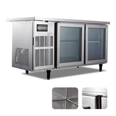 China Commercial Single-Temperature Fridge Kitchendouble door under counter freezer refrigerator restaurant kitchen stainless steel for sale