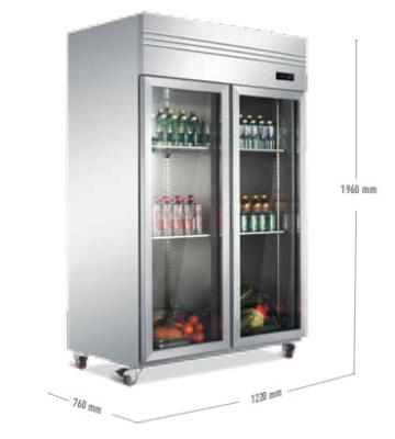 China Single-temperature 1030L Large Storage Capacity Outlet In Upright Glass Doors Freezer Chiller Chest For Beverage Beverage Cold Showcase Supplier for sale