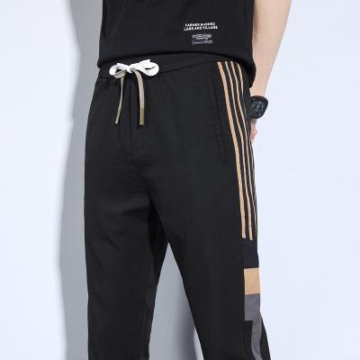 China Flat 2021 summer men's casual slim fit trend men's 9 ice soft sweatpants for sale