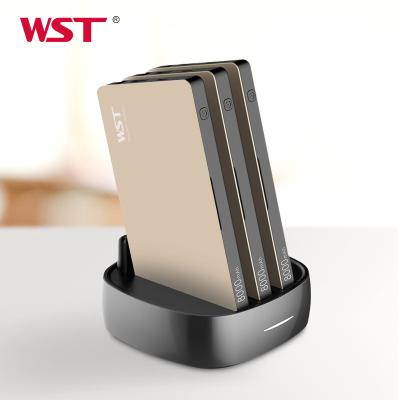 China Hot sale fast charging support built in cable power bank 3 sets 8000mAh type-c powerbank docking station for restaurant home office for sale