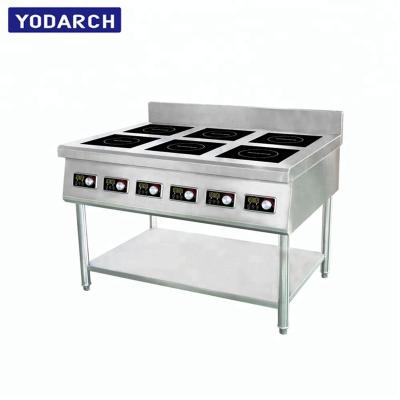 China Restaurant 380V Waterproof Outdoor Multi 6 Burner Electric Commercial Induction Cooker for sale