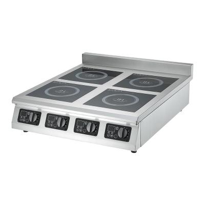 China Hotel 201 3500W Commercial Stainless Steel 4 Burner Tabletop Induction Cooker for sale