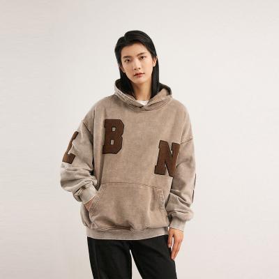 China Anti-wrinkle acid washed hoodie High Street Series Washing old sweater washed vintage hoodie for sale