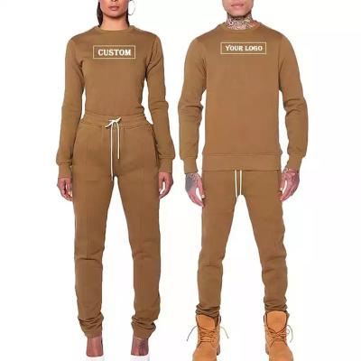 China Anti-wrinkle Personal custom Logo Women Set Track Sweat Suit Unisex Rhinestones Sweatsuit Winter Blank Cotton Brand for sale