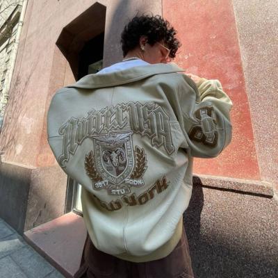 China Reversible Slim Fit College High Quality Side Pocket Embroidery Patches Mens Bomber Custom Leather Sleeves Unisex Varsity Letterman Jacket for sale