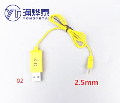 China Standard 3.7V Lithium Battery Charging Cable Flashlight Aircraft USB Interface To 3.5mm 2.5mm Male 1.25 for sale