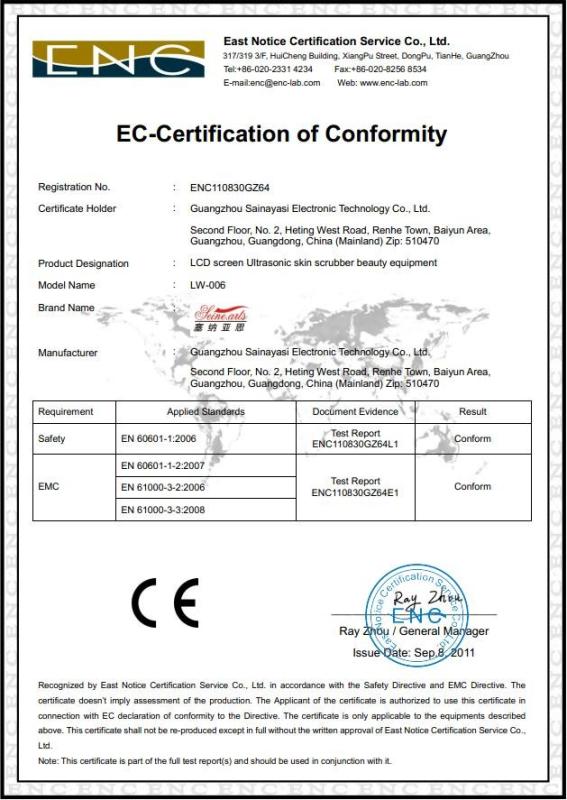 CE - Guangzhou Seine.arts Electronic Technology Co.,Ltd