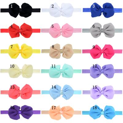 China 2021 Hot Selling Fashionable Children's Hair Accessories Chiffon Bow Stretch Hair Accessories Newborn Baby Headband Flowers for sale