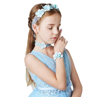 China Fashionable 2021 hot new style wholesale blue handmade hair band bracelet for girl for sale