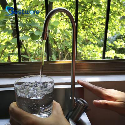 China 304 Stainless Steel Hot Single Cold Swan Long Neck Filler Bottle Sense Taps Selling Sensor Drinking Water Faucet for sale