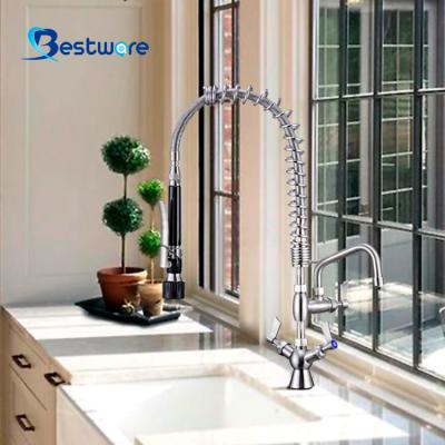 China Thermostatic Faucets Mixer Basin Water Stainless Steel Hot Cold Commercial Kitchen Sink Pre Rinse Tap for sale