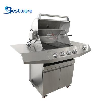 China Easily Assembled Commercial Outdoor Barbecue Gas Grill Stainless Steel Cooking Station for sale