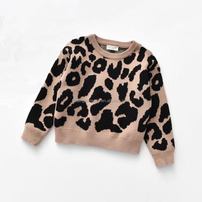 China new Anti-wrinkle fashion boutique leopard pattern pullover sweater cardigan child winter clothing for boy and girl for sale