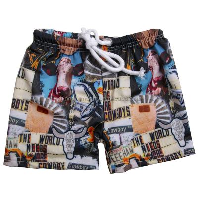 China 2021 Western Style Cow Print Baby Boy Swimming Trunks Summer Kids Casual Shorts Kids Vacation Clothes Beach Pants for sale