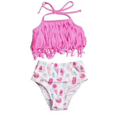 China Breathable Most Popular Tassels Swimming Suits For Kids Bathing Suit Good Quality Kids Swimwear for sale