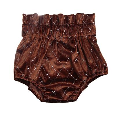 China wholesale trending Anti-wrinkle kids ruffle brown color shiny baby infant&toddler velvet defeat for sale