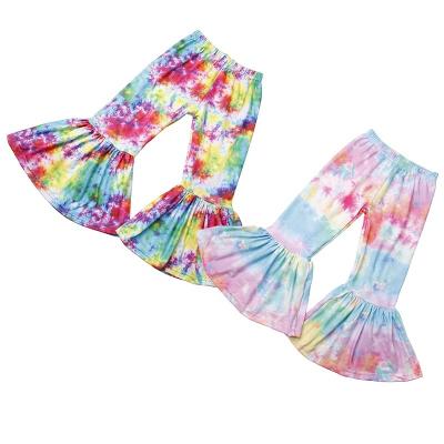 China Anti-wrinkle Baby Pants Tie Dye Pants Bell Bottoms Summer Autumn Fashion Children Clothes Comfortable Flared Pants for sale