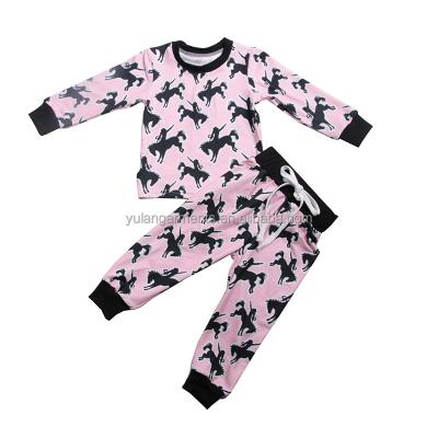 China Wholesale Casual Children's Western Pajamas Cow Print Boy Children's Clothing Sets 2 Piece Sets Kids Clothes for sale