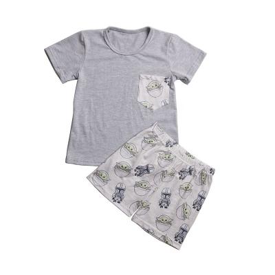 China Best selling QUICK DRY cotton summer T-shirt boys sports cartoon pattern foreign equipment and shorts children clothing for sale