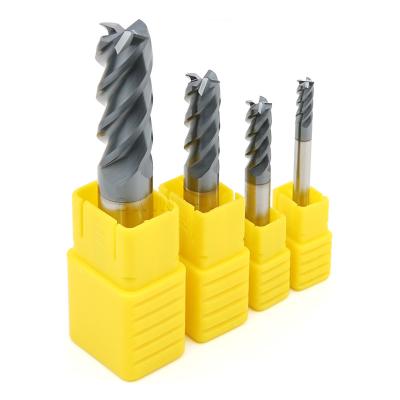 China 60 Degrees Carbide Flat End Mill Coated HRC60 Steel Milling Cutter for sale