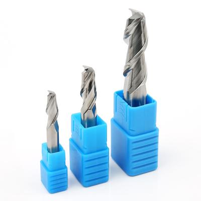 China 2 Flute Flat End Mill 45 Degree High Gloss Solid Carbide End Mill For Aluminum for sale