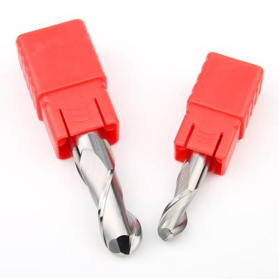 Chine Fraise en bout en aluminium de nez de boule de cannelure de HRC55 Ballnose Endmill 2 pour la coupe en aluminium à vendre