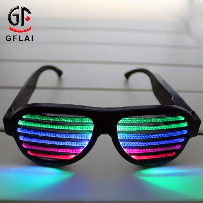 China China Birthday Party Supplies Sound Activated Rechargeable USB Music Control RGB Led Light Party Glasses for sale