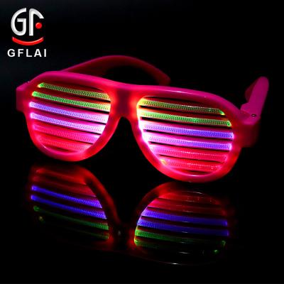 China Sound Activated Event Party Supplies Rave Props Sound Sensor Light Up Party Sunglasses Volume for sale