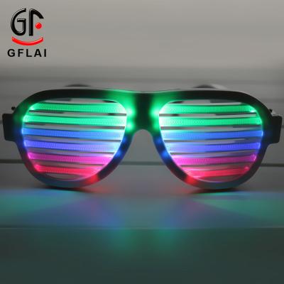 China GF Sound Activated Colorful Rechargeable Sound Control Led Party Flasher Glasses For Nightclub Halloween Rave Party for sale