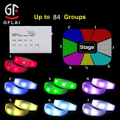 China 2020 New Party Concert Favor DMX 512 LED Wristband Radio Remote Control Wristband for sale