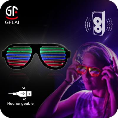 China Wholesale China Praise Gift Sound Activated Sound Activated Led Light Sunglasses Eye Glasses for sale