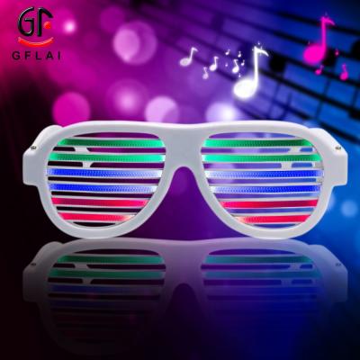 China Pop Activated Wedding Favors For Guests Multicolor Music Controlled LED Light Glass Sunglasses Flashing Party Keepsake for sale