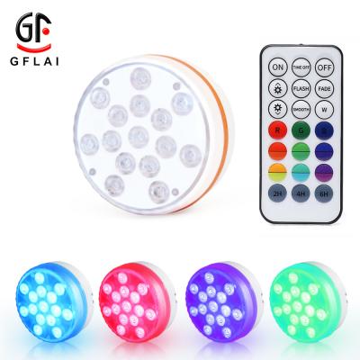 China Amazon Prime Waterproof Hot Sale 21 LED Remote Control Submersible Lights With 15 LED Element Magnet 4 Suction Cups Aquariums Backyard for sale