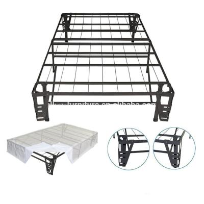 China Base Metal Platform Metal Foldable Cheap Smart Bed Frames With Foundation Headboard Set for sale