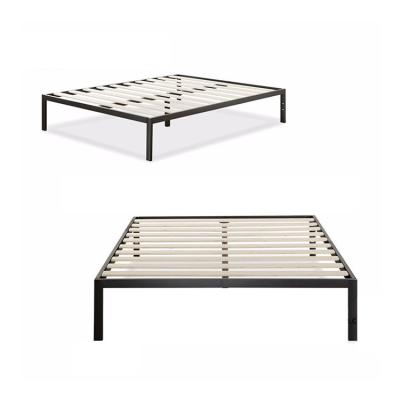 China Adjustable Metal Base Mattress Single Heavy Duty Bed Frame Wooden (Others) Slats Bed Frame for sale