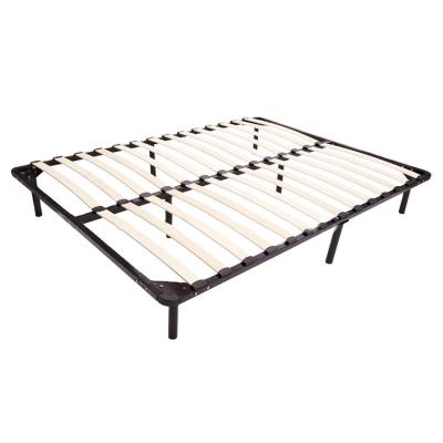 China (Other)Wholesale Adjustable Reinforce Europe Wooden Slats Metal Bed Frame With 5 Center Support Legs for sale