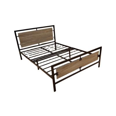 China Latest Foldable Modern Home Furniture Metal Bed Designs Metal Folding Bed King Size Wooden Frame for sale