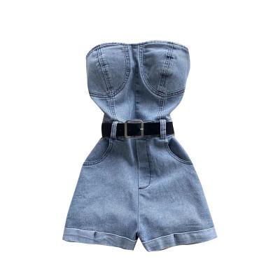 China New Viable High Waist Show Women Jumpsuits Slim Off-the-Shoulder Wide Leg Shorts Casual Small Overalls Hot Pants for sale