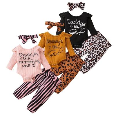 China HIGH STREET Girls Casual Children's Clothing New Spring and Autumn Leopard Print Pants Printed Top Suit for sale