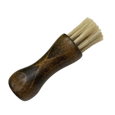 China Remove Dust Factory Wholesale Custom Logo Mini Horse Hair Wooden Leather Shoe Polish Brush for sale