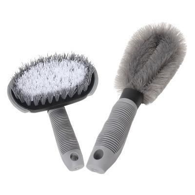 China Wheel Factory Wholesale Goods 2 In 1 Car Tire Brush Car Wheel Cleaning Brush for sale