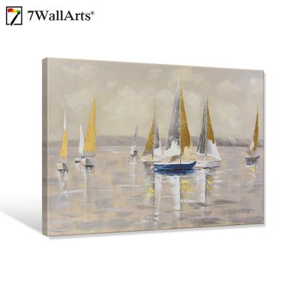 China Hot Sale Modern Landscape Canvas Wall Art Painting ,Vessel Oil Painting Wall Art Home Decor View for sale