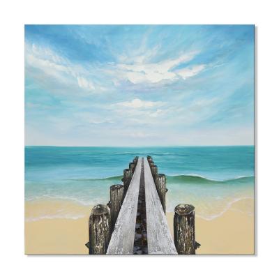 China Modern Wall Art Beach Oil Painting On Canvas Seascape Acrylic Painting For Living Bedroom for sale