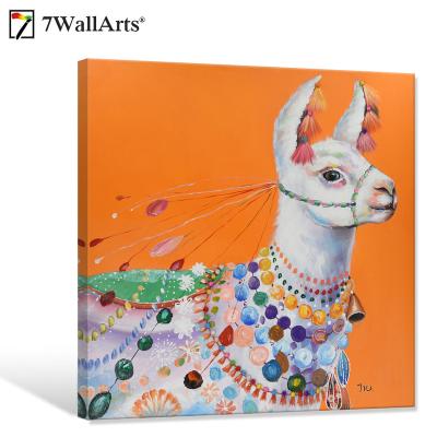 China Modern Canvas Art Tribal Animal Llama Painting for Living Room Decoration for sale