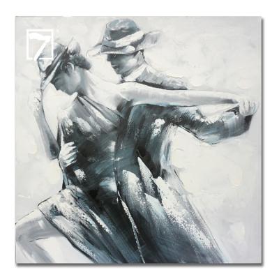 China Handmade Oil Painting Lover Modern Romantic Tango Dancer Canvas Painting for Home Decoration for sale